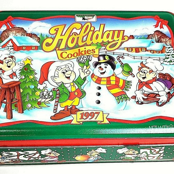 5 Vintage Christmas Tin Canister - Picture 4 of 8